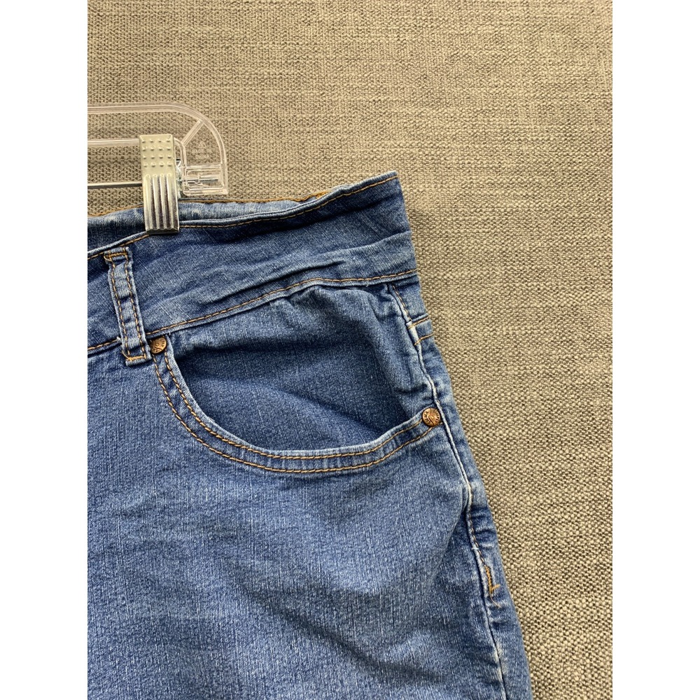 Simply Emma Capri Jeans Womens 20W Blue Denim Faded Cotton Stretch High Waisted - Picture 3 of 16